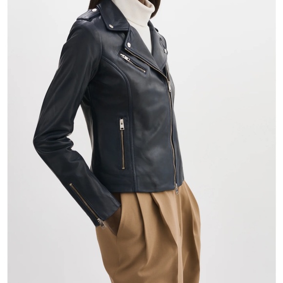 Lamarque HARPER FITTED LEATHER BIKER JACKET M - Picture 2 of 8